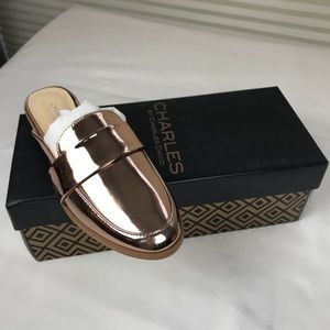 NIB Charles David Rose Gold Mules  Sz 6 1/2 M